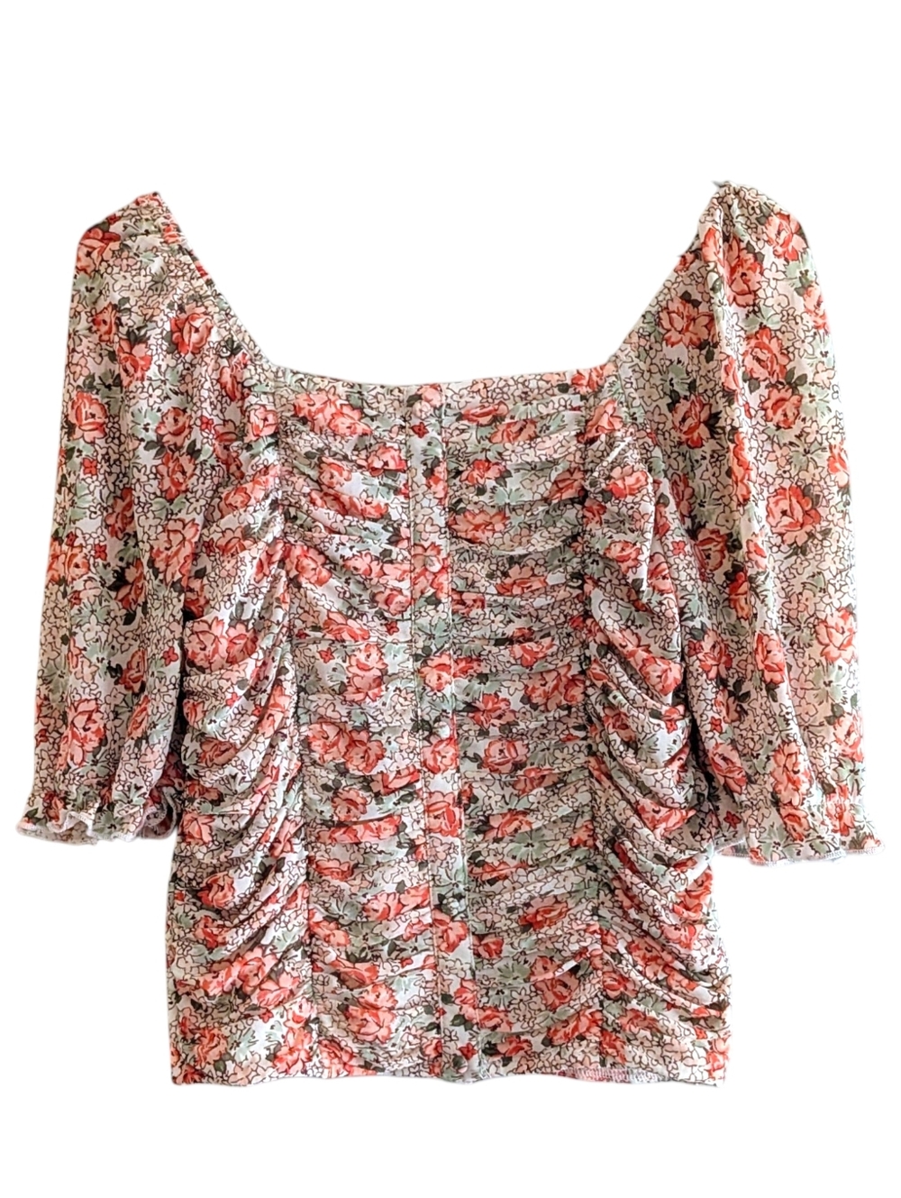 Mixed Brand Lot Blouses Bright Floral Boho Romantic Crop Fairy Y2K Cottagecore - Picture 6 of 16